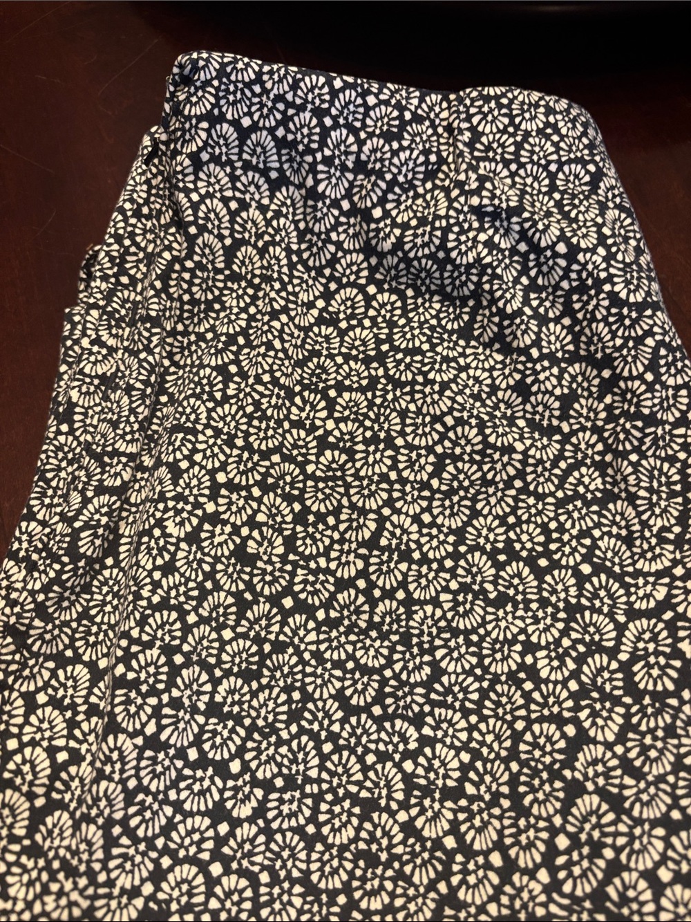 Sigrid Olsen Navy and White Wide-Leg Patterned Pants - Picture 7 of 7